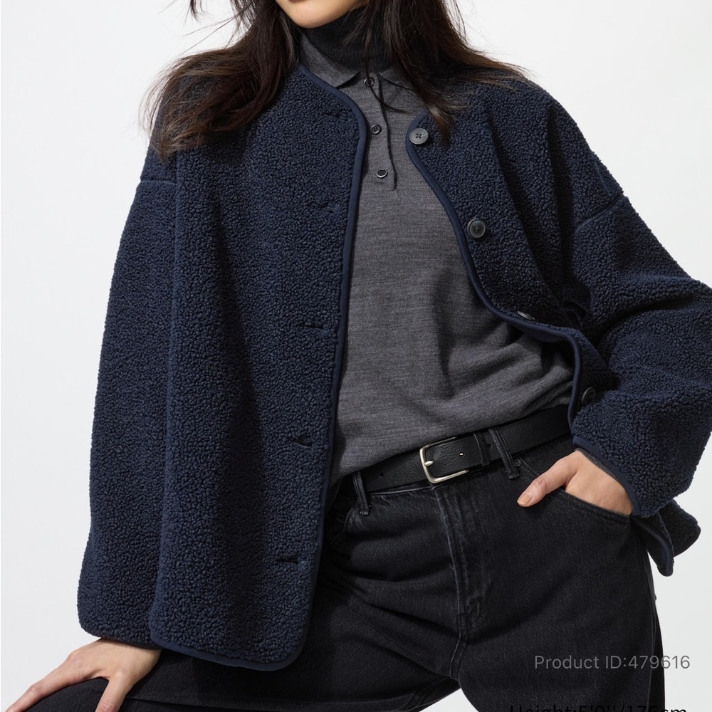 🆕 Uniqlo Pile Lined Fleece Relaxed Cardigan